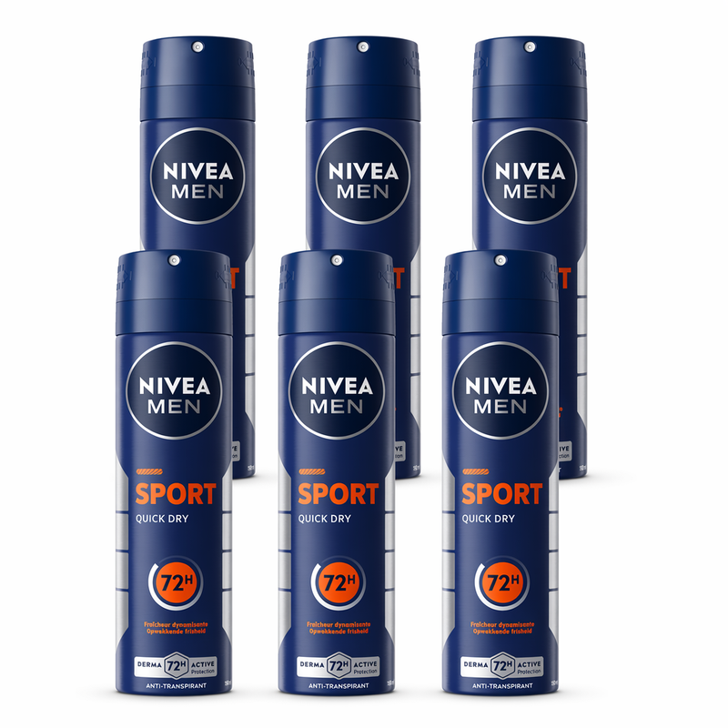 NIVEA Men Sport Deodorant Spray 150 ml (6-Pack)