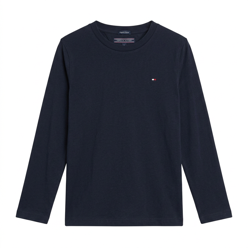 TOMMY HILFIGER T-shirt basique à manches longues bleu marine 80