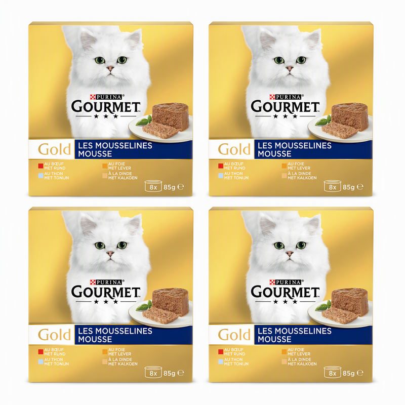 Gourmet Gold Mousse Thon, foie, dinde et bœuf Multipack*4