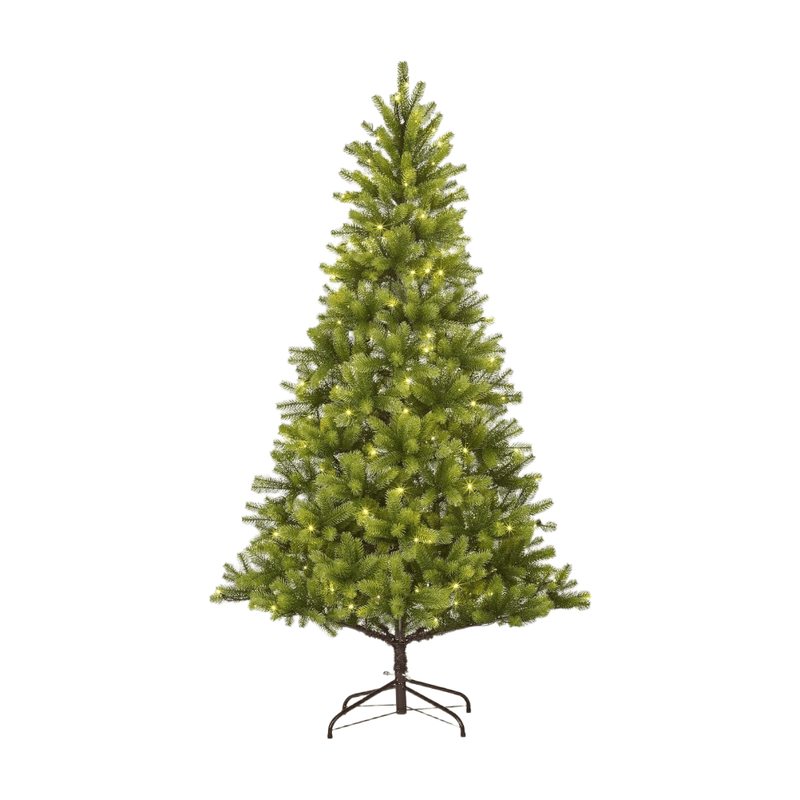 Black Box Trees Nagoya kerstboom met verlichting - kunstkerstboom met scharnierconstructie en 2230 takken - ronde en volle kunstboom met 280 LED-lampjes - H240 x Ø138 cm - groen