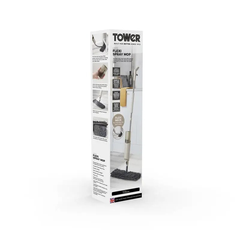 Cavaletto Flexi Spray Mop， Double-sided head， Flexi-neck， Latte & Grey