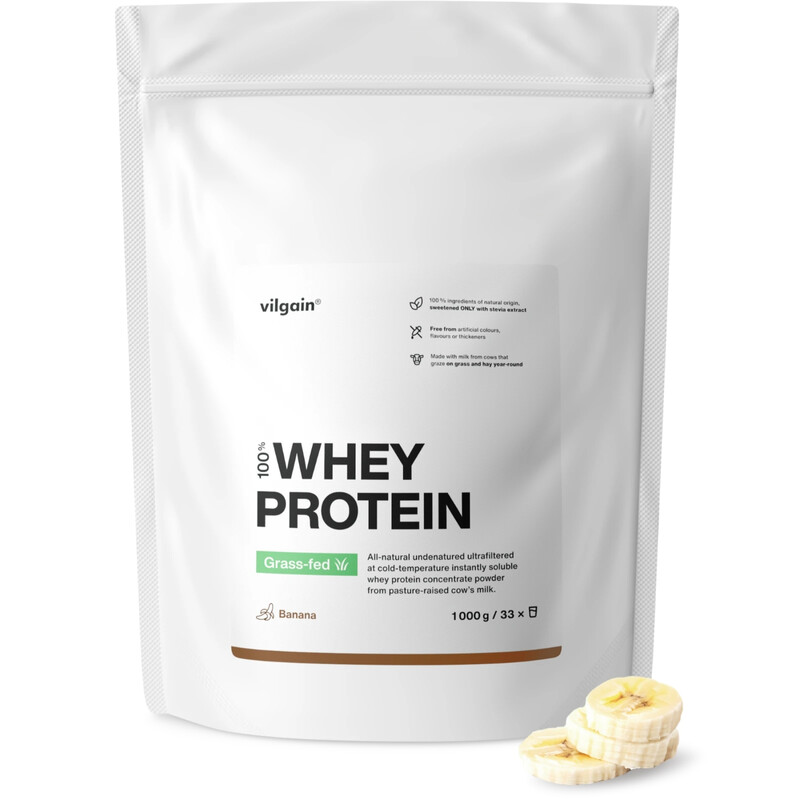 Grass Fed Whey Protein Banana Protein Nutrition Powder Flavour - 1000g