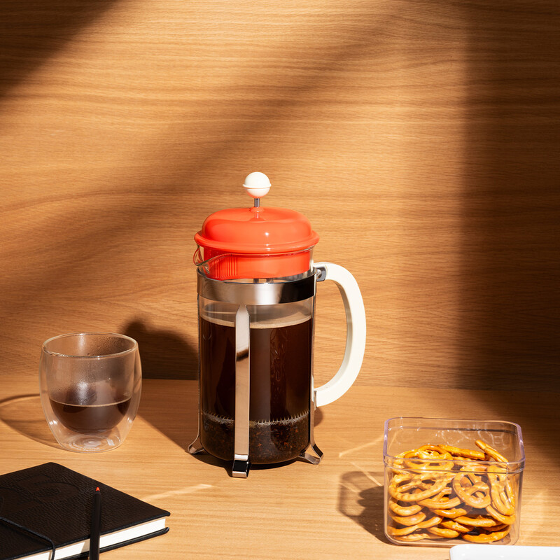 CAFFETTIERA 1L - 8 Cups - French Press Coffee Maker - Bright Coral