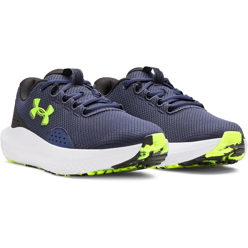 Surge 4 Men's Running Shoes Washed Navy Black High Vis Yellow 11