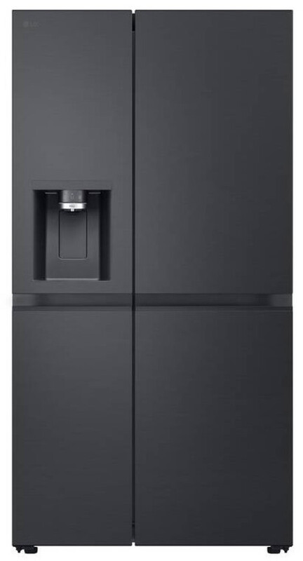 LG GSLE91EVAC zij-naast-zij koelkast, Klas C, 628 liter | wifi, dispenser zonder afsluiting, UVnano-technologie, Metal-fris, koelende deur | zwart staal