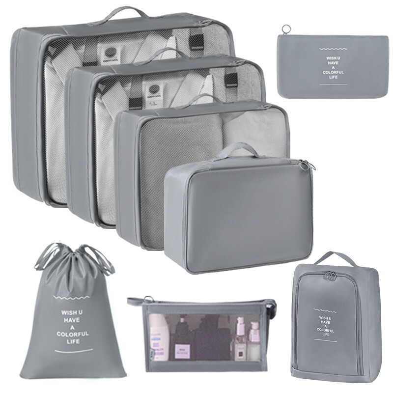 8 Pcs Travel Packing Cubes Set, Lightweight Luggage Organizers, Compression Pouches, 
