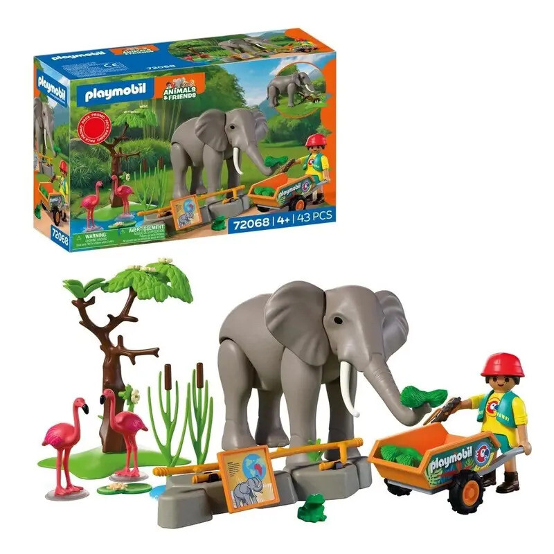 PLAYMOBIL Elefant mit Tierpfleger