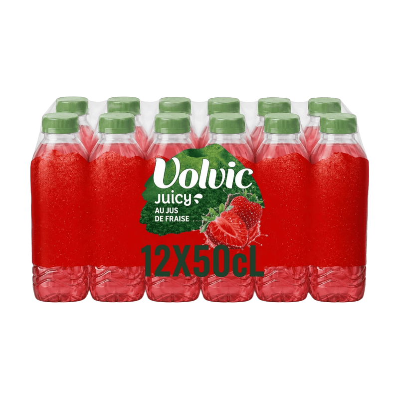 VOLVIC JUICY Eau aromatisée à la fraise Pack de 12x50cl