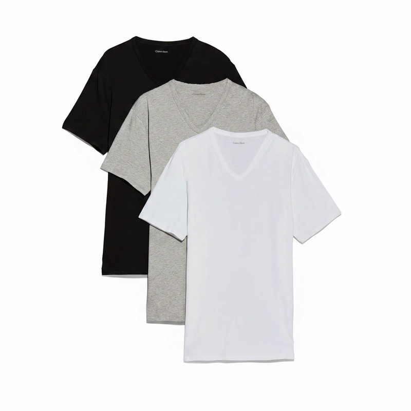 Calvin Klein 3-pak T-shirt met ronde hals - zwart, wit, grijs L