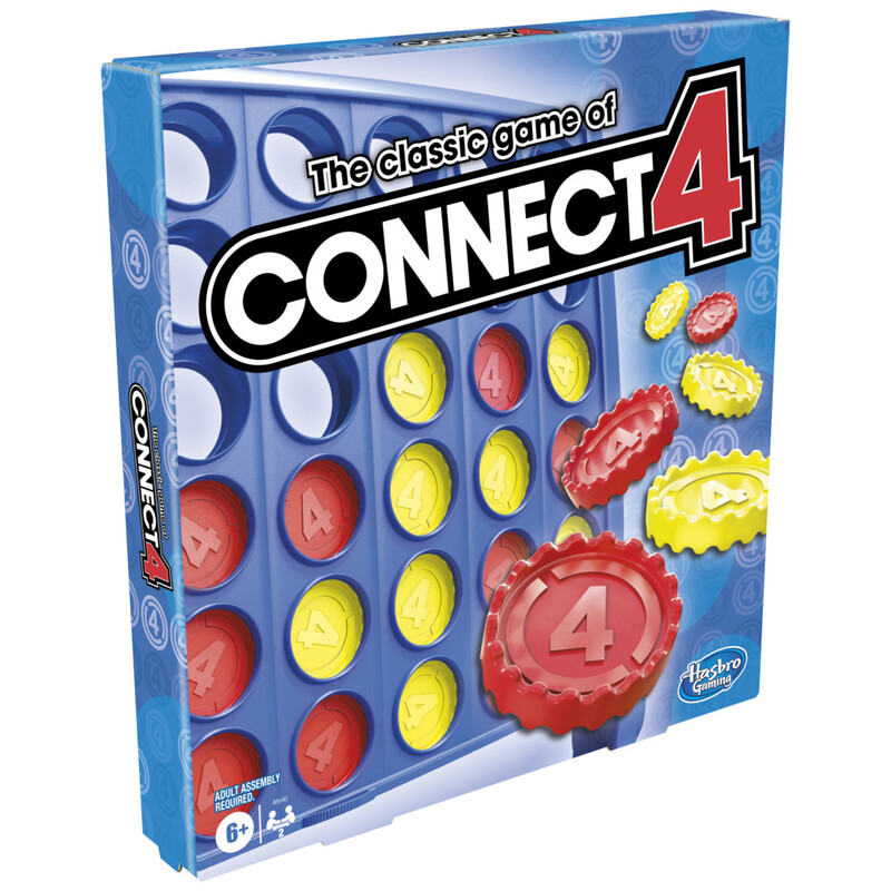 Hasbro Classic Connect 4 Game for Kids and Adults - Fun Strategy Board Game for 2 Players with Red and Black Checkers
