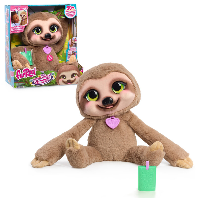 furReal Interactive Soft Toy: Snuggles the Smiling Sloth - Huggable & Lifelike Animated Plush for Kids