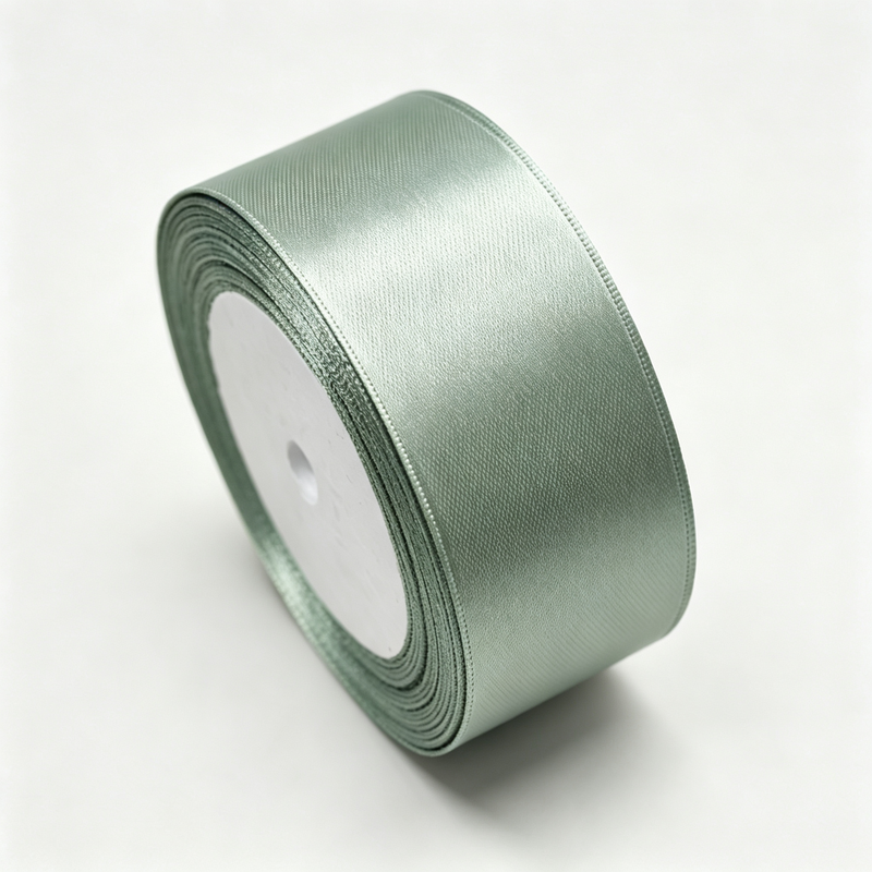 2 stuks cadeaulint satijnen lint 22 m, 40 mm breed cadeaulint, bamboegroen lint voor bruiloft, knutselen en cadeauverpakking, bruiloftsdecoratie en bloemstuk, stijl F