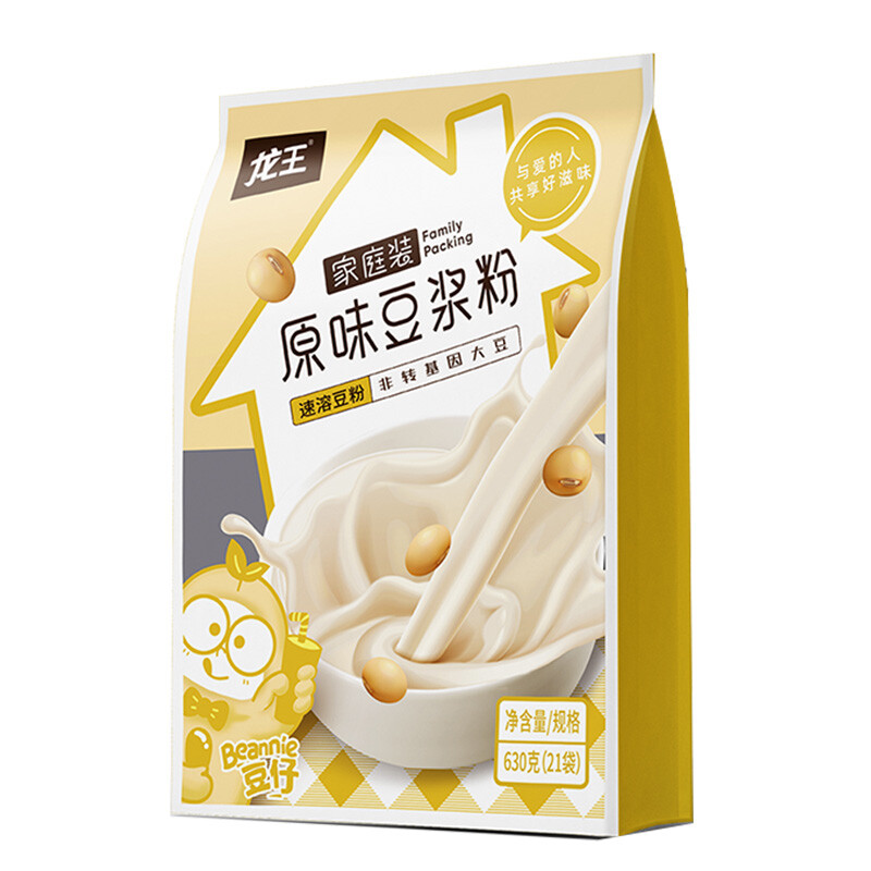 LOONG SOYA MILK Family Pack Yellow Soya Milk Powder Original Flavour 630g (30g*21)