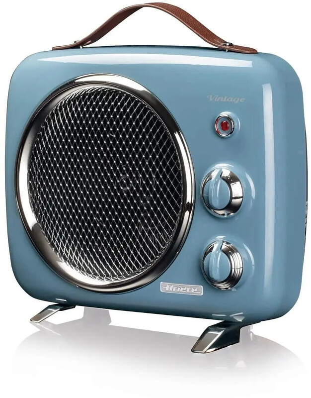 Ariete Vintage 808 Heizlüfter | 2000 W Hellblau | Tragbarer Heizer mit Thermostat für schnelle und effektive Wärme