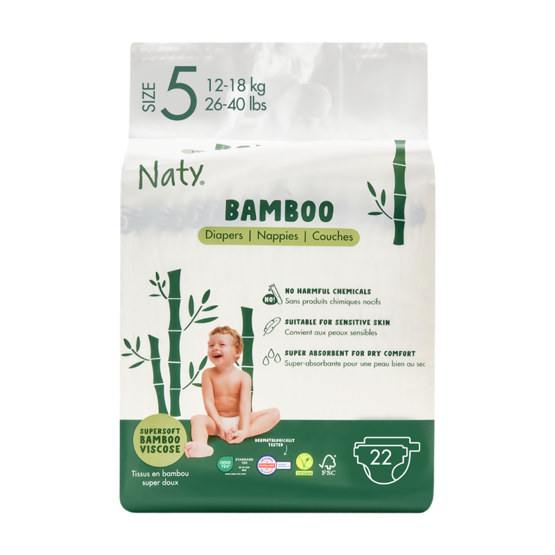 Bamboo Nappies Size 5 22 Pack