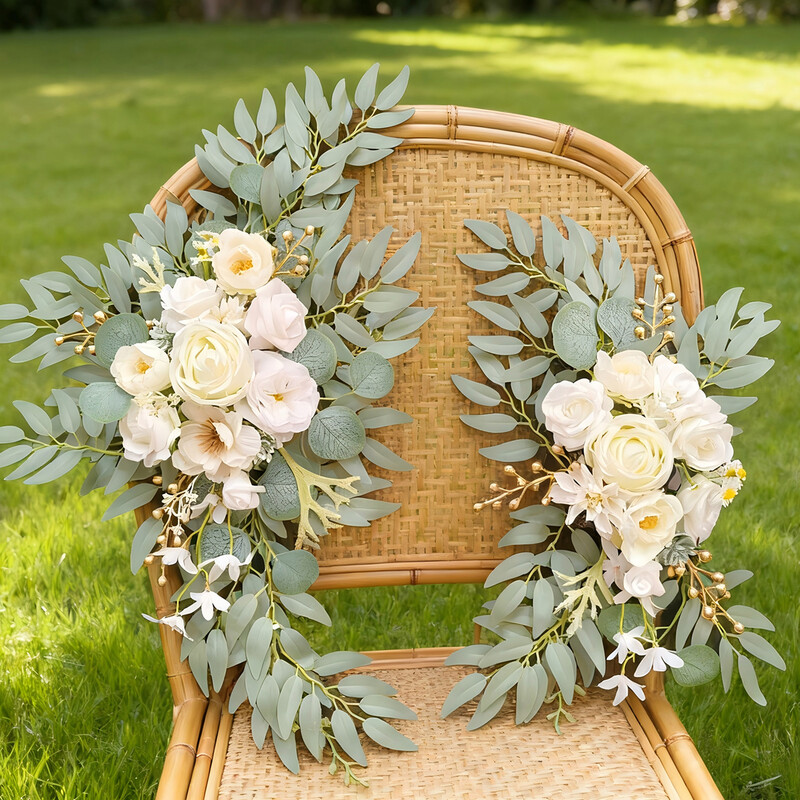 Artificial Arch Flower Swag Set of 2 for Wedding Welcome Signs Floral Swag Wedding Re