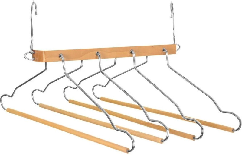 Holz-Kleiderbügel für 4 Hemden oder Hosen