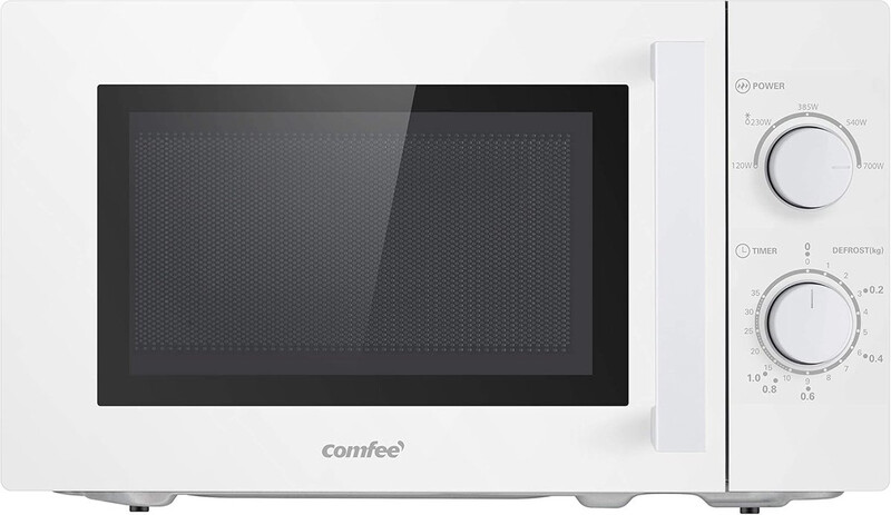Comfee magnetron 20 L mechanische bediening 5 vermogensniveaus 700 W binnenverlichting eenvoudig ontdooien wit