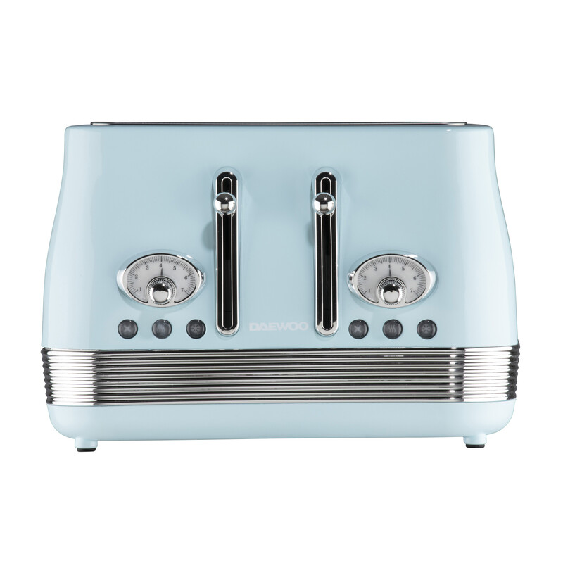 Denver 4 Slice Retro Toaster, Wide Slots, Sky Blue - SDA2750GE