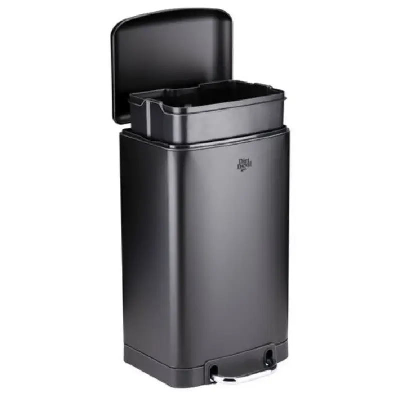 Dirt Devil Treteimer Mit Soft-Close, Edelstahl, Herausnehmbarer Inneneimer, Schwarz 20L