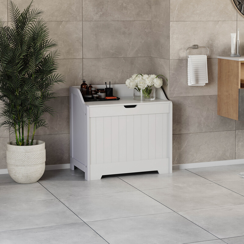 Bath Vida Bathroom Laundry Chest Priano White