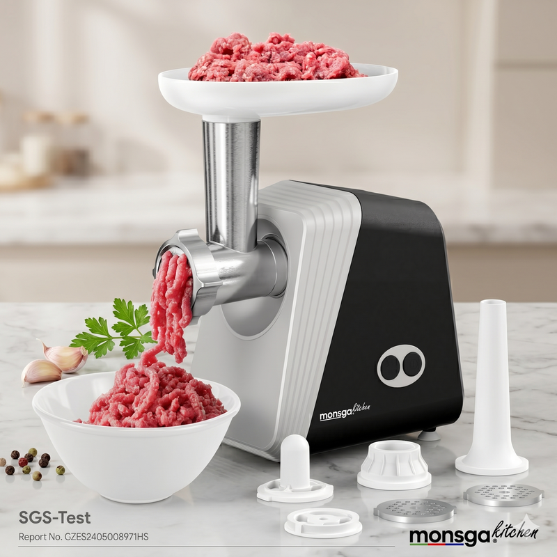 G100 Multifunctional Meat Grinder, 300W Electric Mincer with 1200W Max Power, Reverse