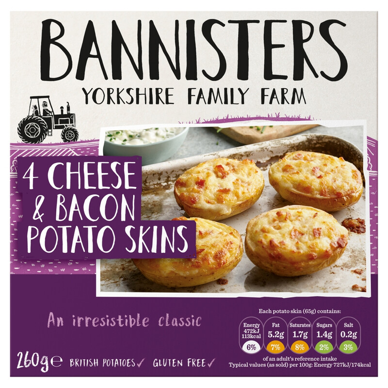 4 Potato Skins Cheese & Smokey Bacon 260g