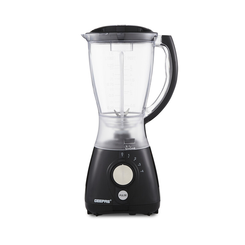 Geepas 2-in-1 Food Jug Blender & Smoothie Blender, 1.5L Jar Smoothie Milkshake Maker, 550W Black