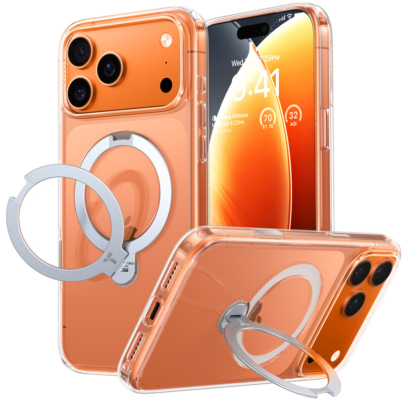 TORRAS Ostand Spin Series Handyhülle iPhone 17 Pro - Transparent