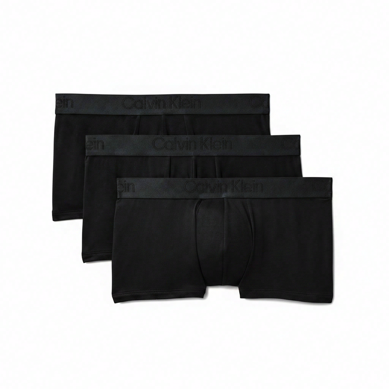 Calvin Klein UB1 heren-trunk, laag uitgesneden, 3-pack, zwart, maat L