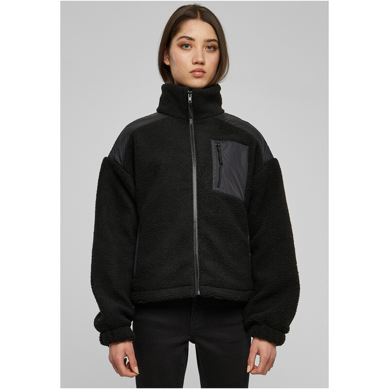Urban Classics Damen Sherpa Mix Jacke, schwarz, L