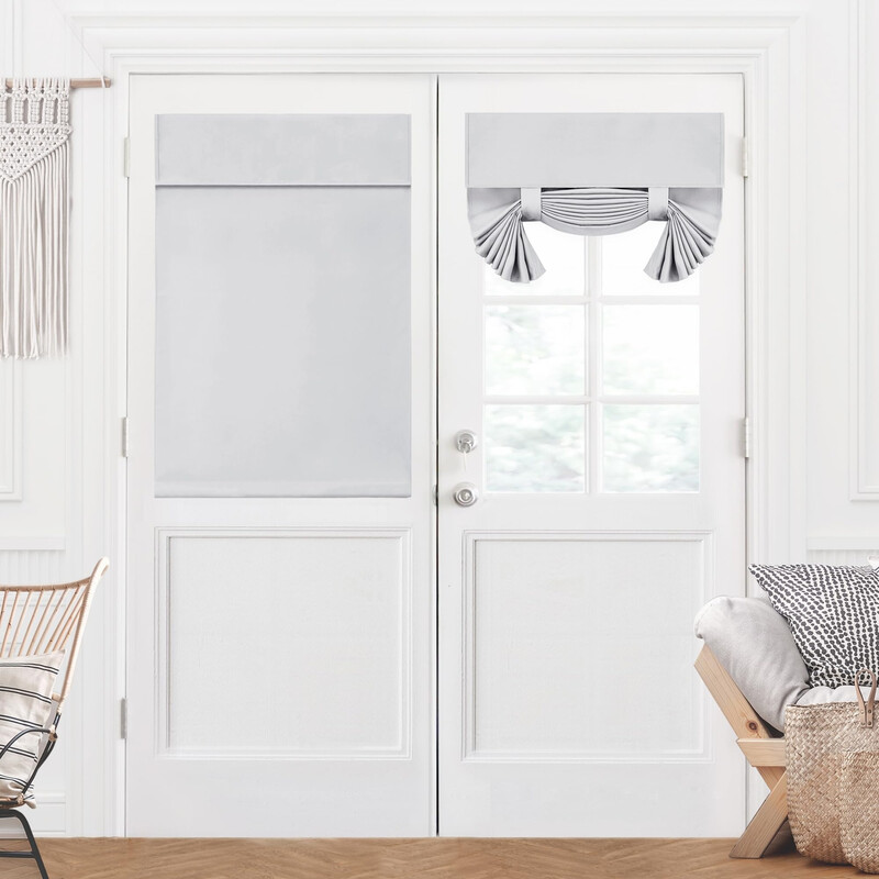 Blackout Plain Fabric Hook & Loop Door Curtain， 1Pcs 66*104 Special White