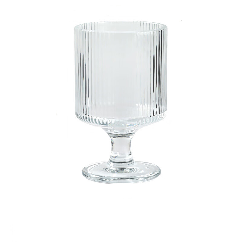 250ml Stemmed Wine Glasses with Vertical Ribs, 2-Piece Set