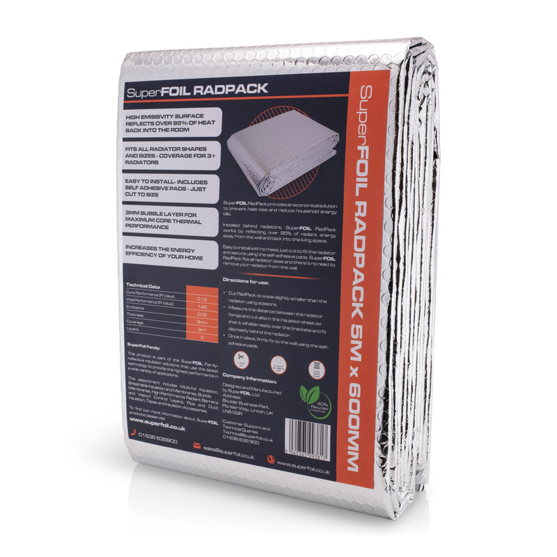 Superfoil Radpack Radiator Heat Reflector Insulation Foil - 0.6M X 5M