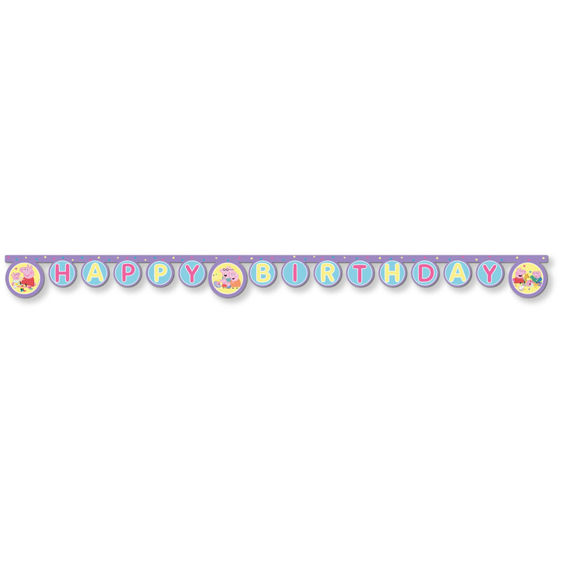 Peppa Pig Happy Birthday Made With Love Paper Banner 2M