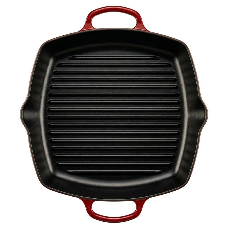 Le Creuset gietijzeren grillplaat - 30 x 30 cm, kersenrood