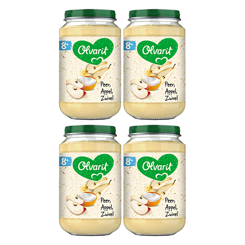 Olvarit En-cas aux fruits 8 mois+ Poire pomme yaourt 200 g*4