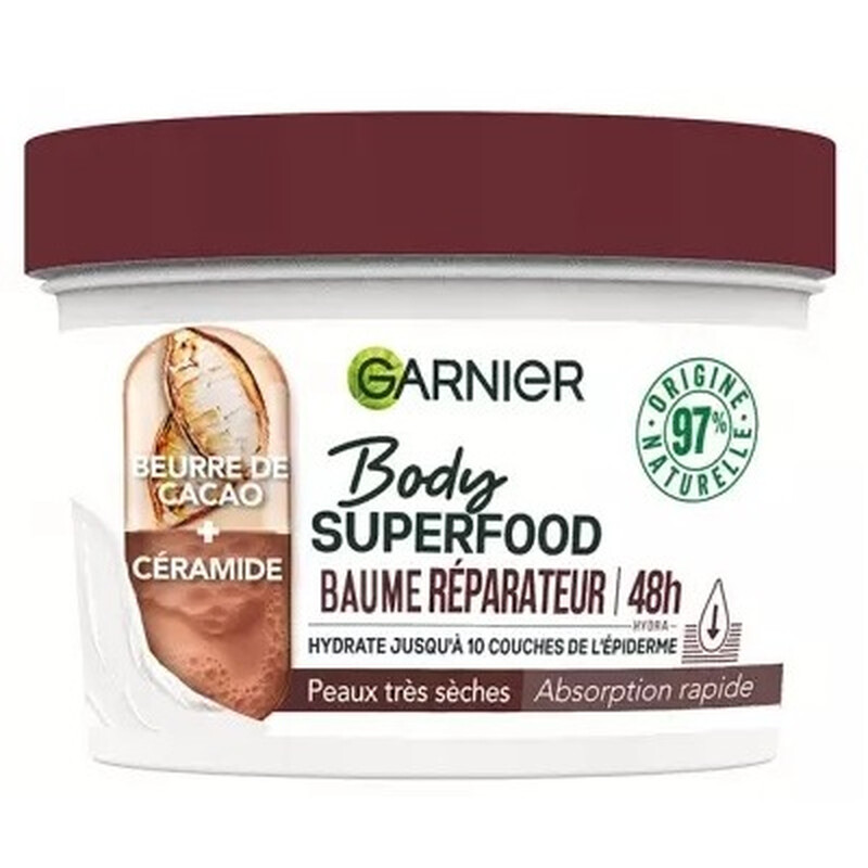 Crème Corps Peau Très Sèche Réparatrice Superfood Cacao Garnier Le Pot De 380ml - vue 9
