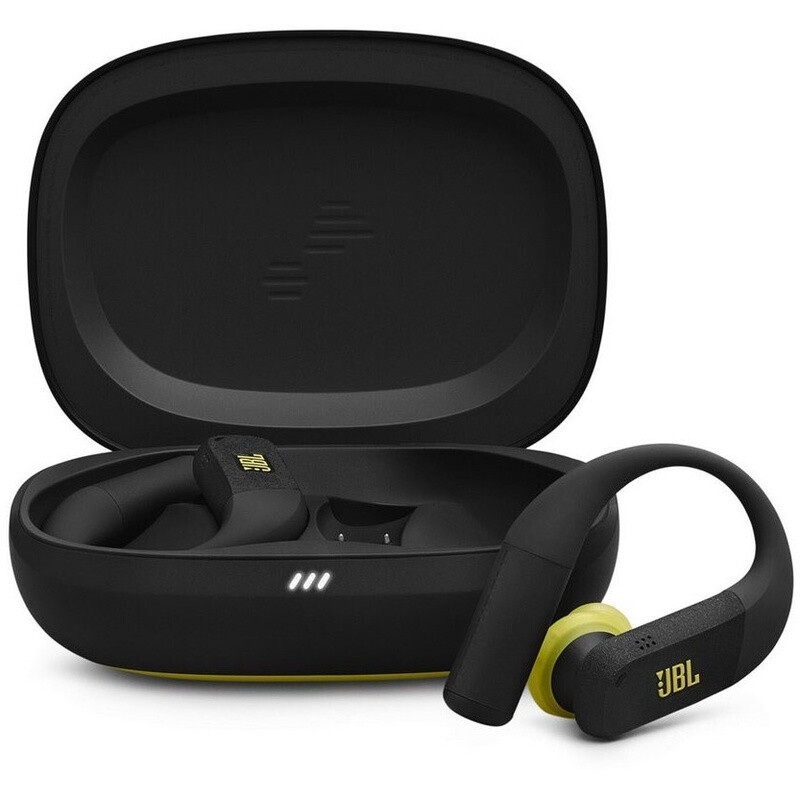 JBL Endurance PEAK 4 - True Wireless Sport-Ohrhörer: Powerhook / IP68 / Smart Ambient, Schwarz & Limette
