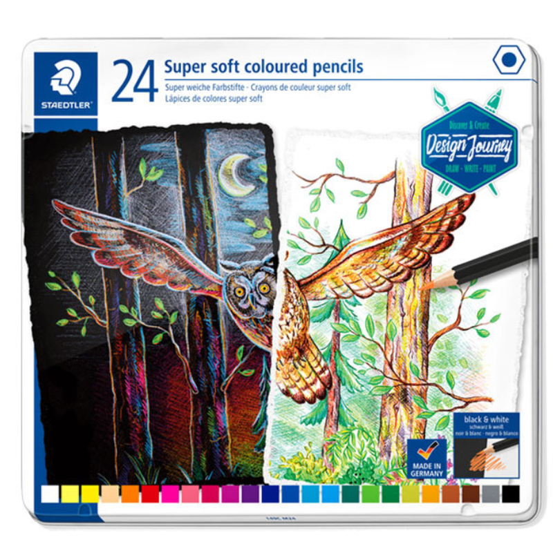 STAEDTLER Crayons de couleur super doux - 24 unités