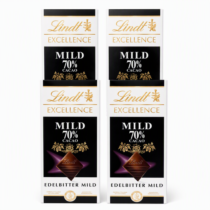 Vorteilspack 4 x Lindt Excellence Mild 70 % Tafel, 100 g
