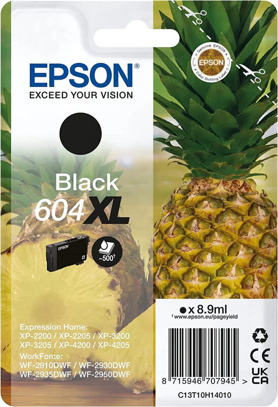 Epson 604XL inktcartridge 1 stuk origineel hoog (XL) rendement zwart