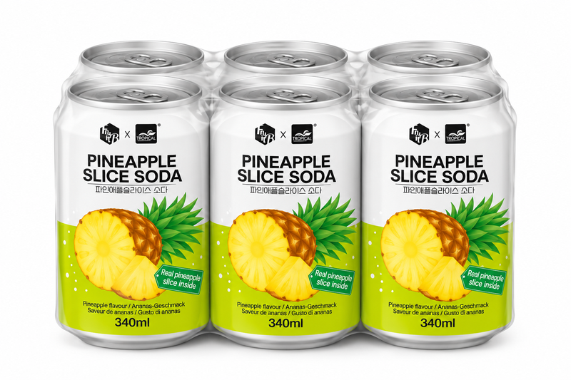 Fruit.B x Tropische Ananasschijfjes Drank 340 ml × 6