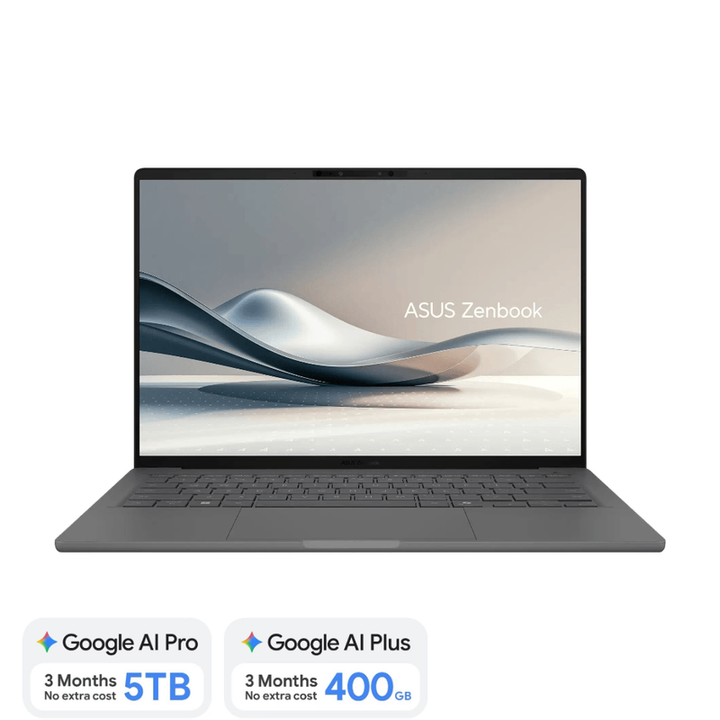 ASUS Zenbook A14 UX3407QA-QD479W 14 inch Copilot+ PC laptop – Snapdragon X, 16 GB RAM, 512 GB SSD, WUXGA OLED, Nederlands QWERTY, IJslands grijs