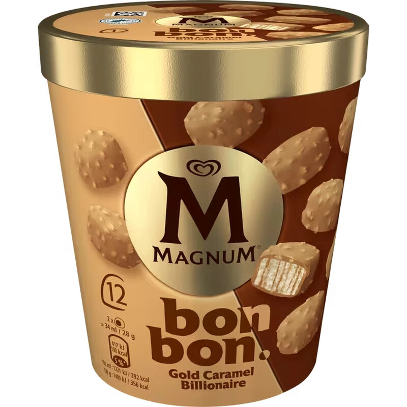 Magnum Bonbon Ijs Gold Caramel Billionaire 12 x 17 ml
