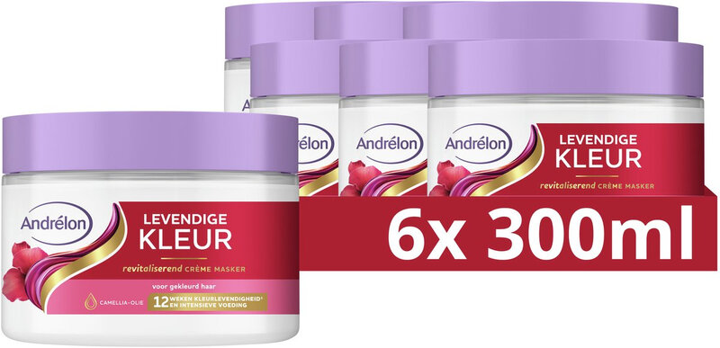Andrélon Haarmasker - Levendige Kleur 6 x 300 ml (6-pack)