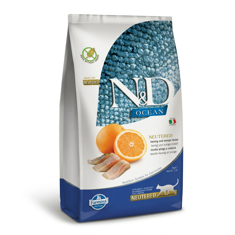 Farmina N&D Ocean Gestuiste Kattenvoer Haring 5 kg