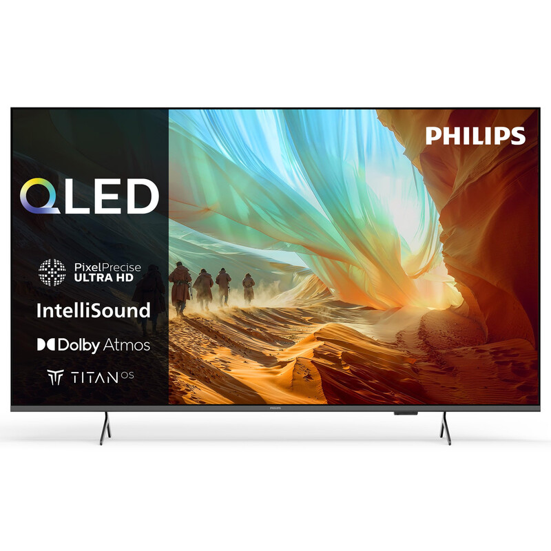 Philips 75PQS7801/12 75-Zoll 4K QLED Smart TV, Ambilight, Dolby Atmos, Titan OS, HDR10 & HLG, Direct-LED, Wi-Fi Bluetooth, 3x HDMI, Heimkino-Fernseher, Schwarz