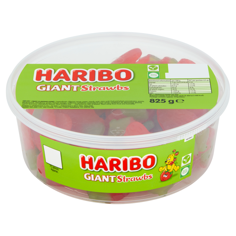 Haribo Tub Giant Strawbs 825G