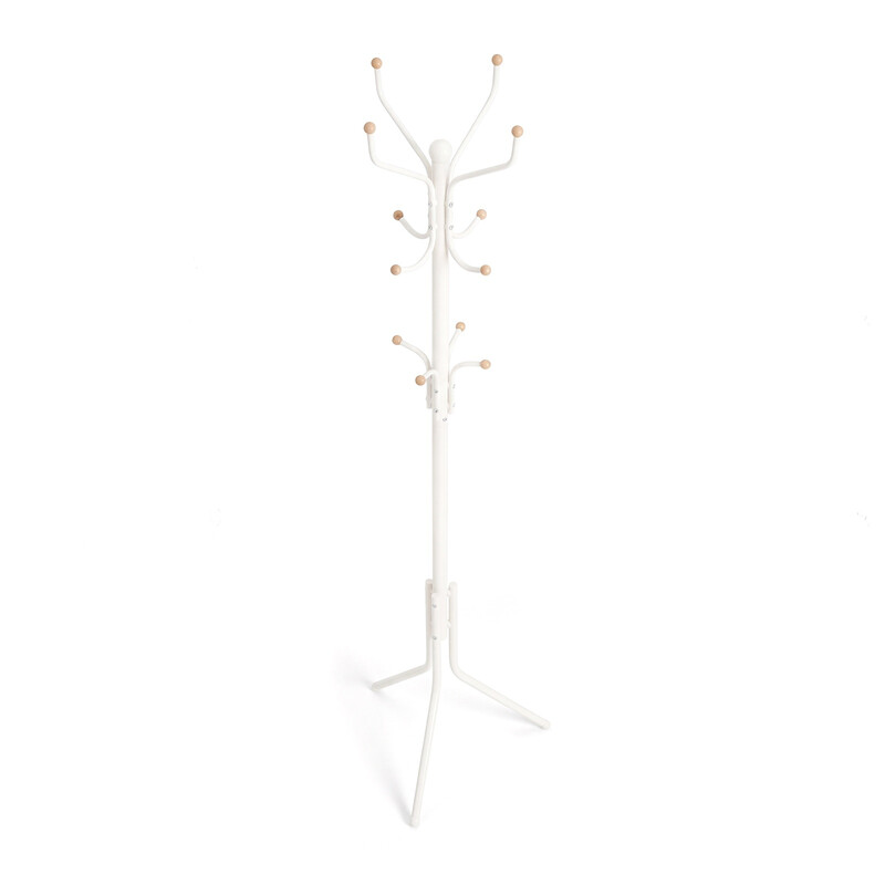 Ochama X Songmics Ochama Metal Hall Tree, Freestanding Coat Rack With 12 Hooks For Entryway, Clothes And Hats, White